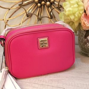 Dooney & Bourke Pink Saffriano Leather Sawyer Small Crossbody Bag
